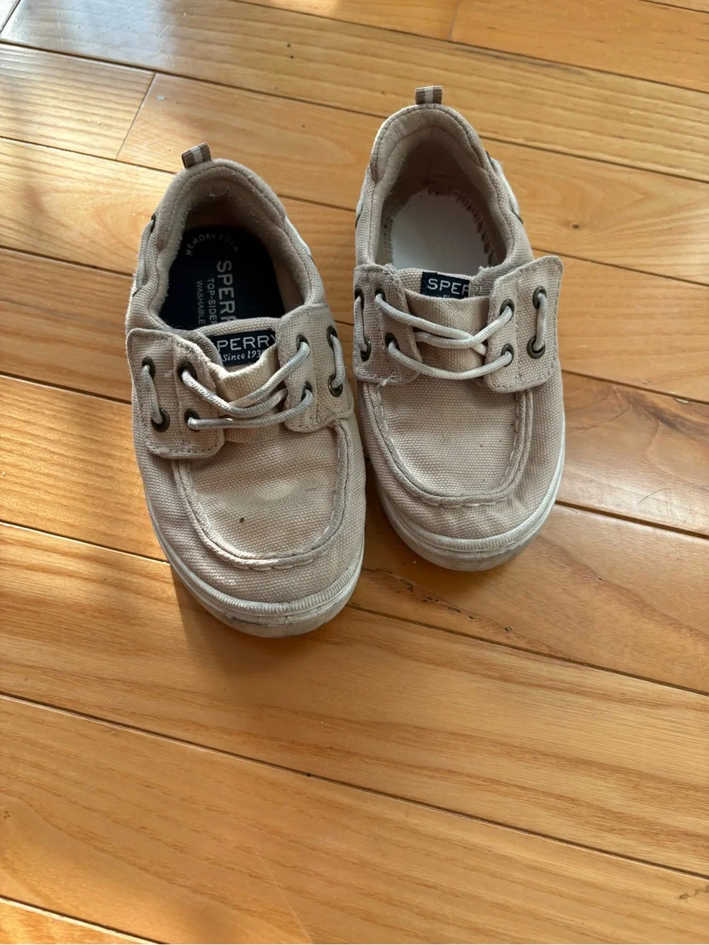 Sperry Kids Beige Canvas Boat Sneakers